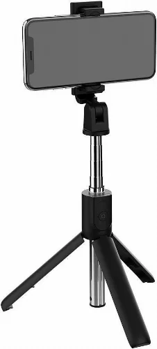 Zore S05 Bluetooth Selfie Özellikli Çok Fonksiyonlu Teleskopik Canlı Yayın Tripod Selfie Çubuğu - Siyah
