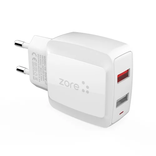 Zore Vest Serisi V2 Apple Lightning 2 in 1 Hızlı Şarj Seti 2.4A/12w - Beyaz