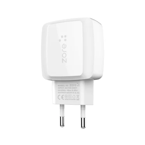 Zore Vest Serisi V2 Apple Lightning 2 in 1 Hızlı Şarj Seti 2.4A/12w - Beyaz