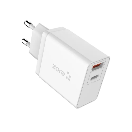 Zore xMac Serisi Apple Lightning 2 in 1 Hızlı Şarj Seti Type-C PD QC 3.4A/18w - Beyaz