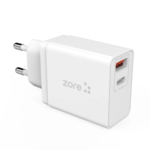 Zore xMac Serisi Apple Lightning 2 in 1 Hızlı Şarj Seti Type-C PD QC 3.4A/18w - Beyaz